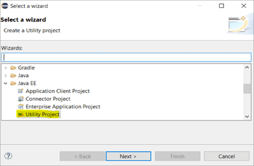 Create a new utility project in Eclipse.