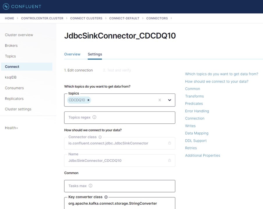 JDBCSink-Connector-Srceen