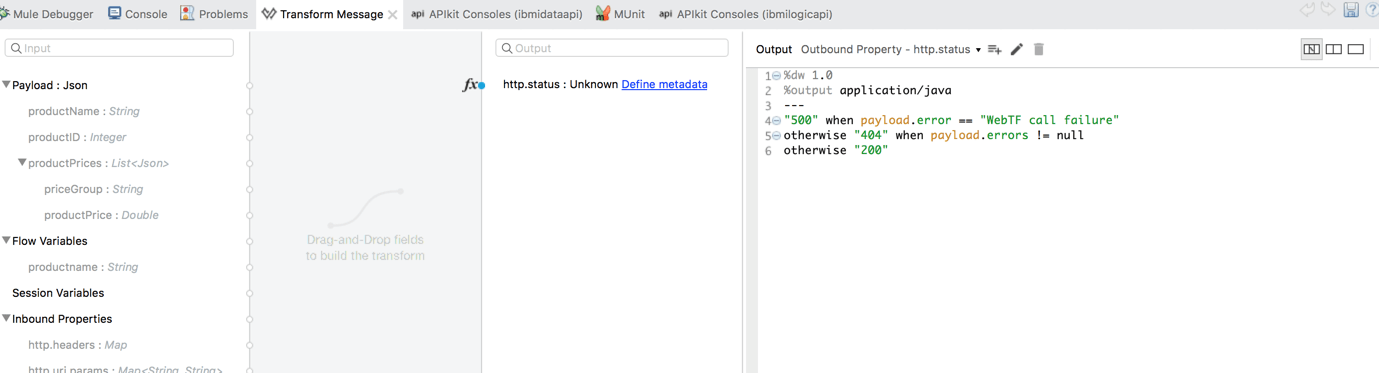 IBM i Business Logic API with Mule-Transform Message2